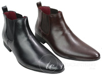Botines de cuero negro y marrón para hombre, estilo italiano, elegantes, de Chesea Dealed Laced