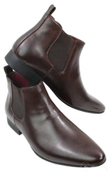 Botines de cuero negro y marrón para hombre, estilo italiano, elegantes, de Chesea Dealed Laced