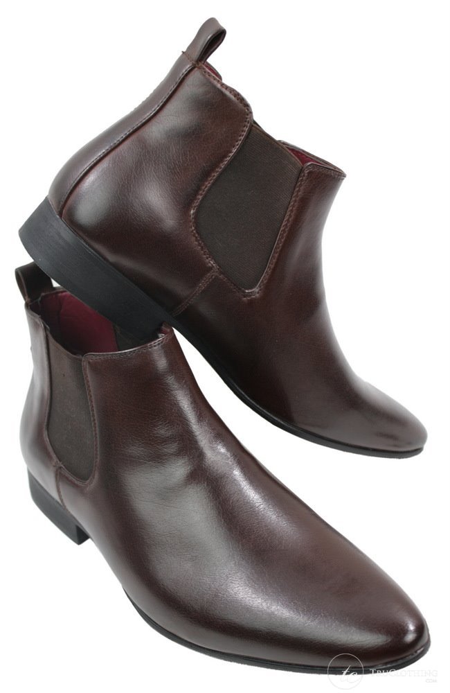 Botines de cuero negro y marrón para hombre, estilo italiano, elegantes, de Chesea Dealed Laced