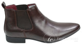 Botines de cuero negro y marrón para hombre, estilo italiano, elegantes, de Chesea Dealed Laced