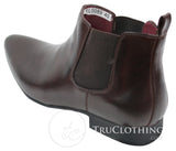 Botines de cuero negro y marrón para hombre, estilo italiano, elegantes, de Chesea Dealed Laced