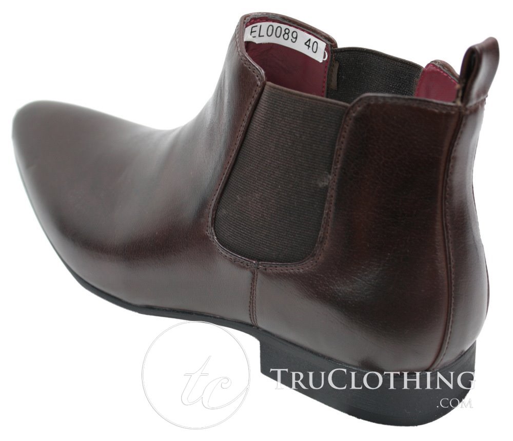 Botines de cuero negro y marrón para hombre, estilo italiano, elegantes, de Chesea Dealed Laced