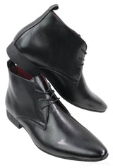 Botines de cuero negro y marrón para hombre, estilo italiano, elegantes, sin cordones.