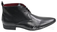 Botines de cuero negro y marrón para hombre, estilo italiano, elegantes, sin cordones.