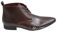 Botines de cuero negro y marrón para hombre, estilo italiano, elegantes, sin cordones.