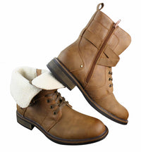 Botines de hombre estilo punk rock gótico emo motero con hebilla de cuero y forro polar.