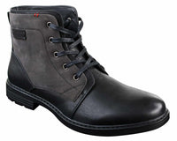 Botas de combate para hombre de cuero sintético y gamuza con cordones hasta el tobillo, estilo vaquero militar motero.