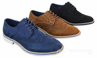 Elong EL0635 - Zapatos brogue de ante y nobuk para hombre, estilo casual elegante