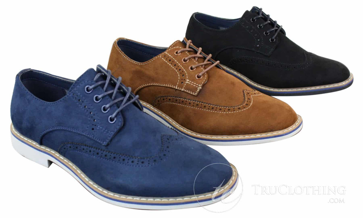 Elong EL0635 - Zapatos brogue de ante y nobuk para hombre, estilo casual elegante
