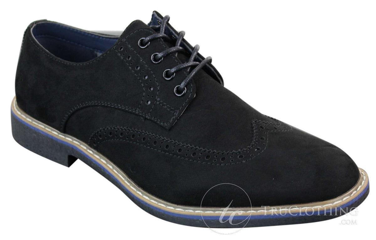 Elong EL0635 - Zapatos brogue de ante y nobuk para hombre, estilo casual elegante