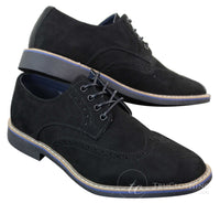 Elong EL0635 - Zapatos brogue de ante y nobuk para hombre, estilo casual elegante