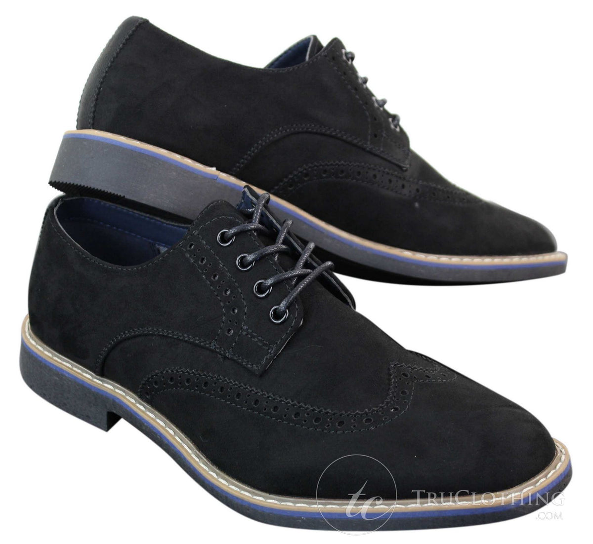 Elong EL0635 - Zapatos brogue de ante y nobuk para hombre, estilo casual elegante