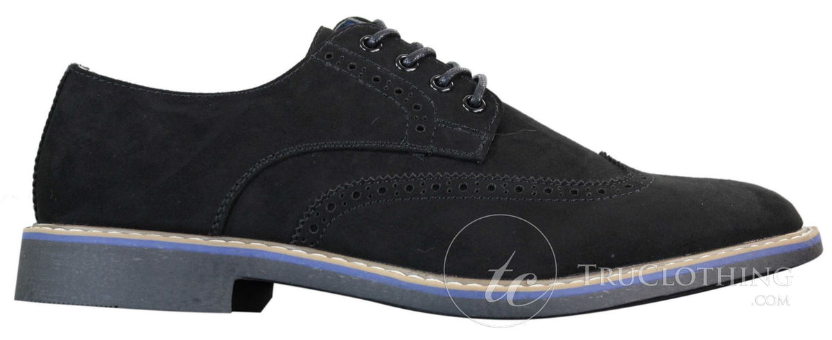 Elong EL0635 - Zapatos brogue de ante y nobuk para hombre, estilo casual elegante
