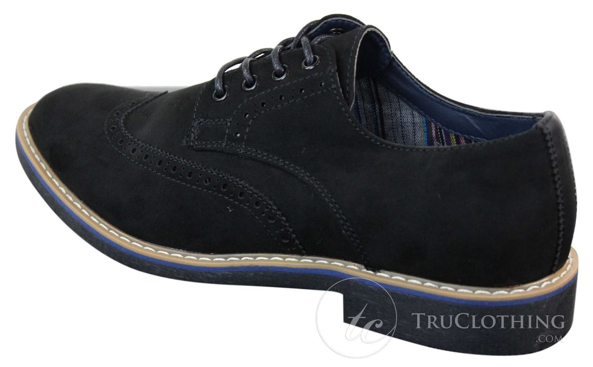 Elong EL0635 - Zapatos brogue de ante y nobuk para hombre, estilo casual elegante
