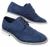 Elong EL0635 - Zapatos brogue de ante y nobuk para hombre, estilo casual elegante