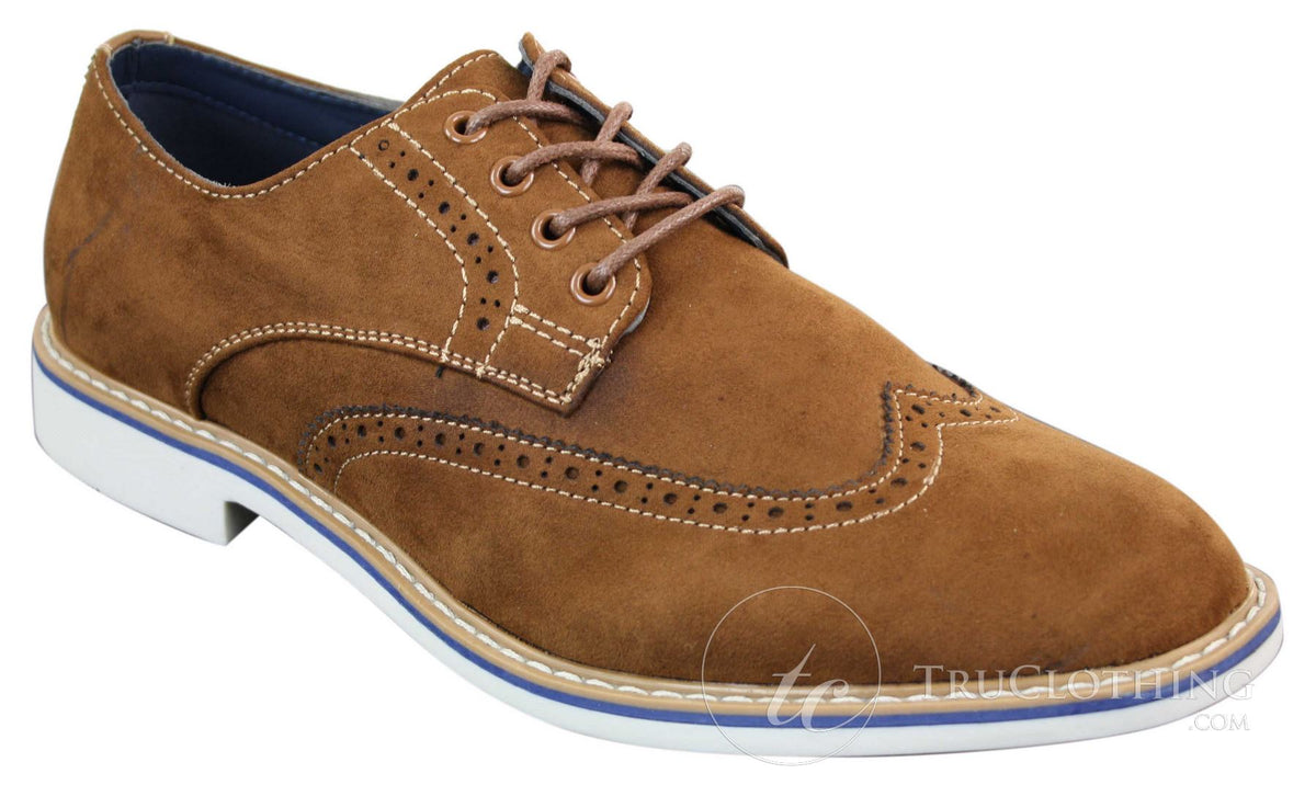 Elong EL0635 - Zapatos brogue de ante y nobuk para hombre, estilo casual elegante