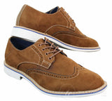 Elong EL0635 - Zapatos brogue de ante y nobuk para hombre, estilo casual elegante