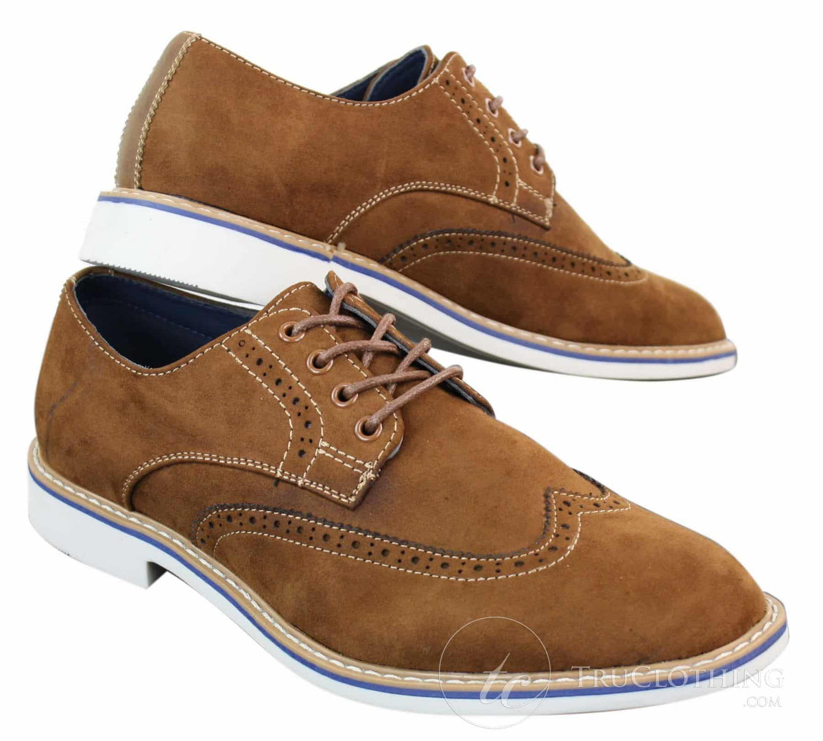 Elong EL0635 - Zapatos brogue de ante y nobuk para hombre, estilo casual elegante