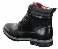Elong EL0653 - Botines casuales de hombre con cremallera y cordones, estilo punk rock gótico emo, de cuero marrón y negro.