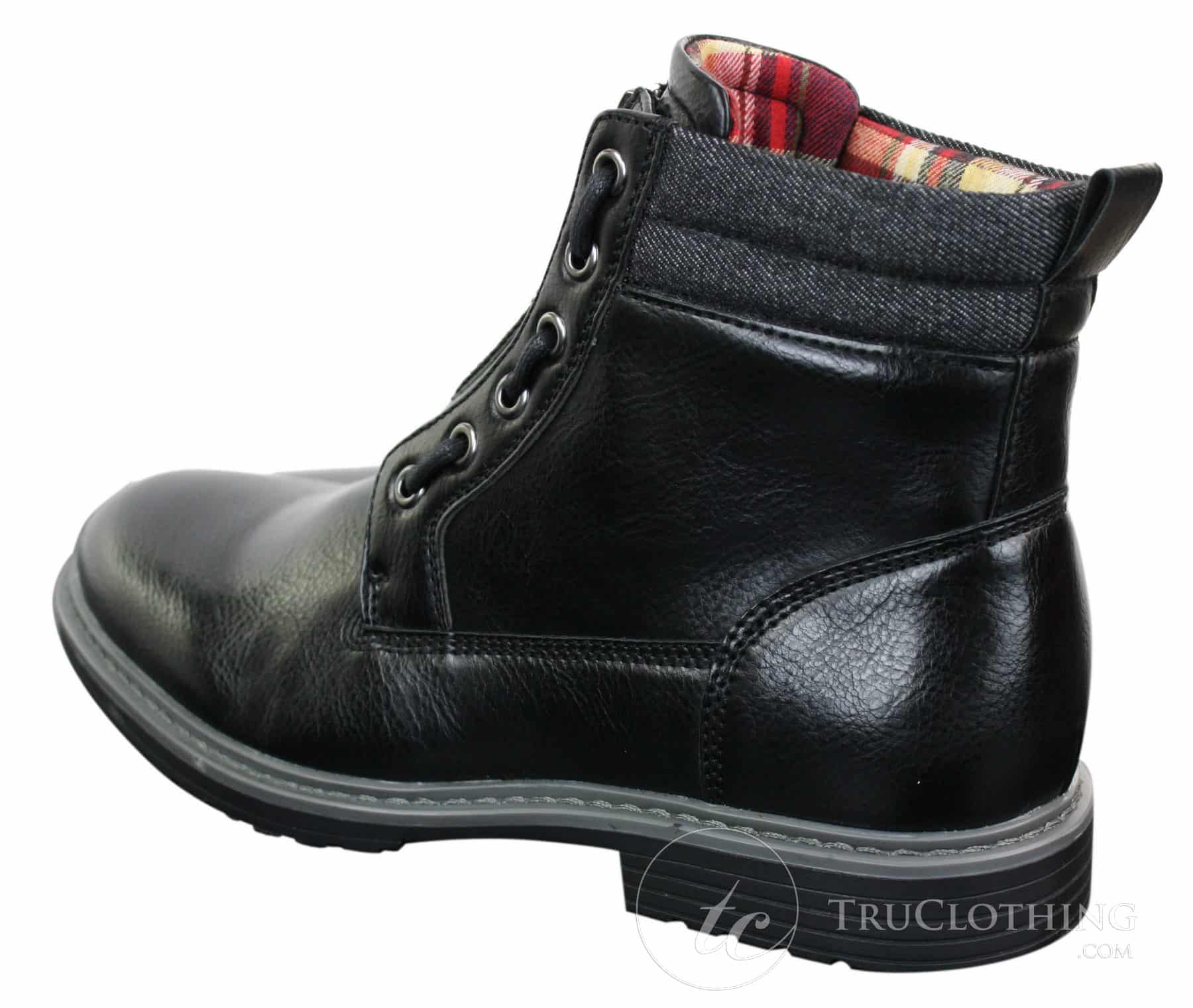 Elong EL0653 - Botines casuales de hombre con cremallera y cordones, estilo punk rock gótico emo, de cuero marrón y negro.