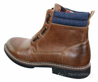 Elong EL0653 - Botines casuales de hombre con cremallera y cordones, estilo punk rock gótico emo, de cuero marrón y negro.