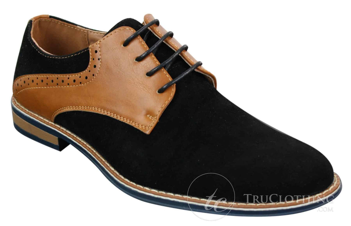 Elong K23 - Zapatos de hombre de ante con cordones, estilo casual elegante, color marrón claro, PU, ajuste cómodo, punta redonda.