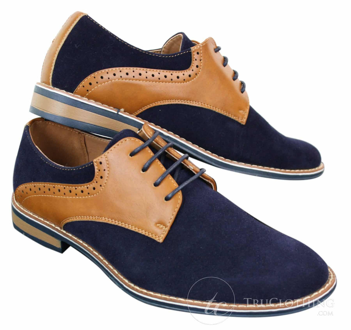 Elong K23 - Zapatos de hombre de ante con cordones, estilo casual elegante, color marrón claro, PU, ajuste cómodo, punta redonda.