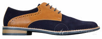 Elong K23 - Zapatos de hombre de ante con cordones, estilo casual elegante, color marrón claro, PU, ajuste cómodo, punta redonda.