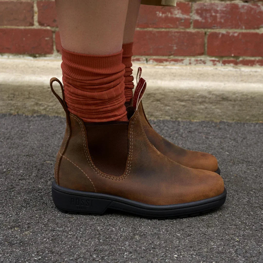 Botas Chelsea Endura 303 de piel marrón claro.