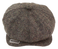 Gorra marrón de 8 paneles con cuchilla de afeitar