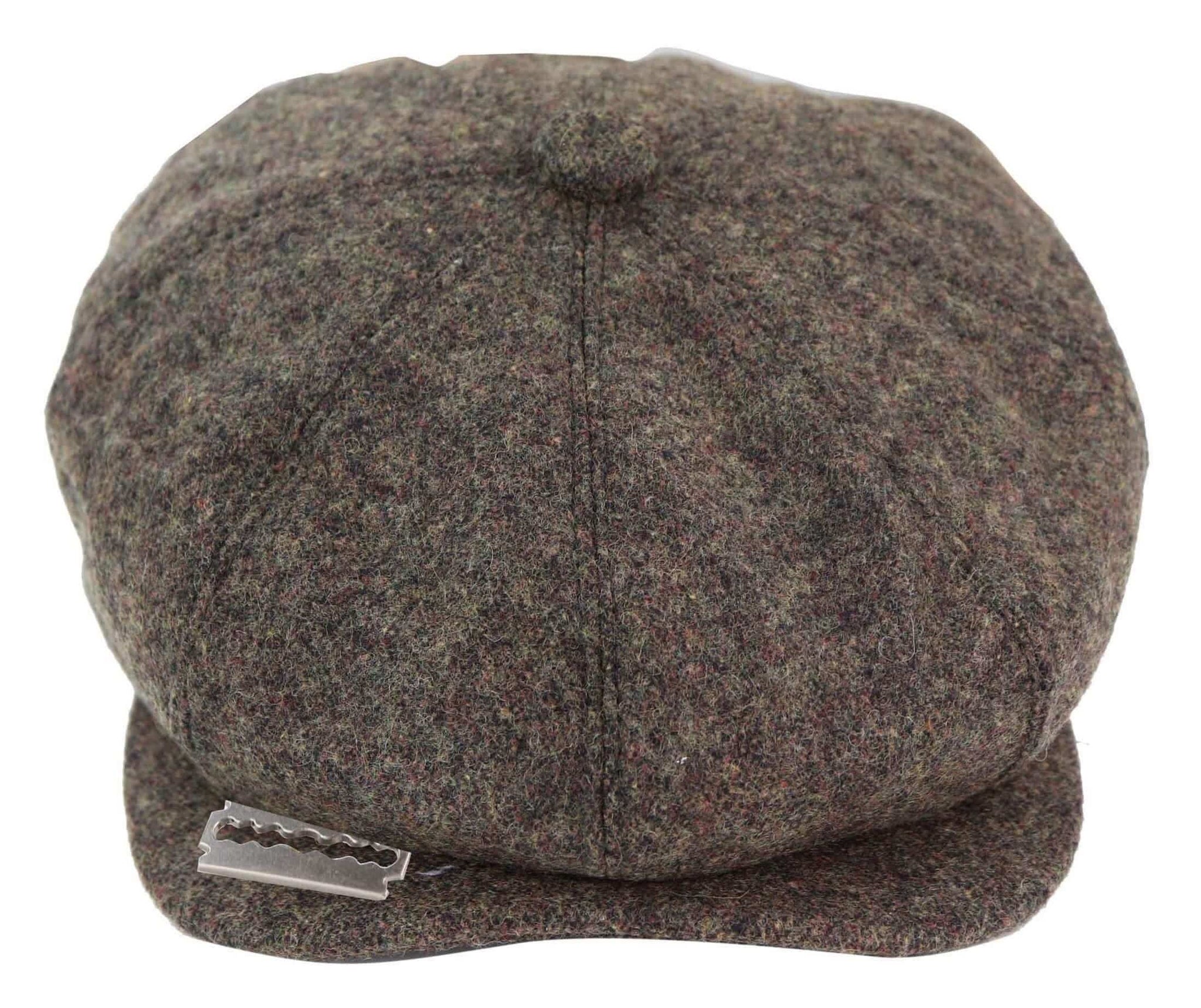 Gorra marrón de 8 paneles con cuchilla de afeitar