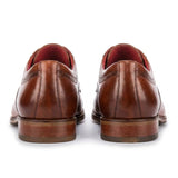 Everett - Zapatos Derby de hombre de cuero marrón pulido con puntera reforzada.