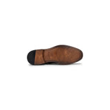 Everett - Zapatos Derby de hombre de cuero marrón pulido con puntera reforzada.