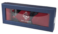 Conjunto de regalo de corbata roja texturizada de seda satinada con pañuelo de bolsillo, gemelos y corbata de satén mate.