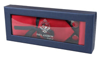 Conjunto de regalo de corbata roja de seda satinada con pañuelo de bolsillo, gemelos y corbata de satén brillante.