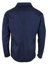 Abrigo de hombre de longitud media, ligero, elegante e informal, color azul marino.