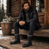 Fedro Igloo C3 - Botines de piel impermeables negros para hombre