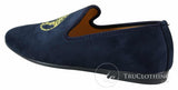 Fiorello HD0112-04 - Mocasines negros icónicos Medusa para hombre, estilo mocasín, de gamuza sintética italiana.