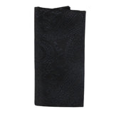 Conjunto de corbata y pañuelo de bolsillo para hombre, corbata formal floral - Negro