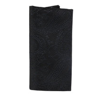 Conjunto de corbata y pañuelo de bolsillo para hombre, corbata formal floral - Negro