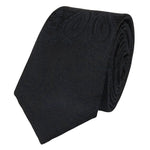 Conjunto de corbata y pañuelo de bolsillo para hombre, corbata formal floral - Negro