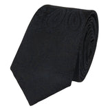 Conjunto de corbata y pañuelo de bolsillo para hombre, corbata formal floral - Negro
