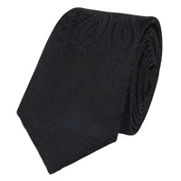 Conjunto de corbata y pañuelo de bolsillo para hombre, corbata formal floral - Negro