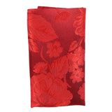 Conjunto de corbata y pañuelo de bolsillo para hombre, corbata formal floral - Rojo