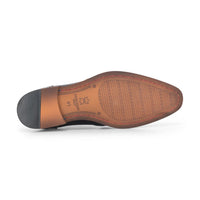 Flynn - Zapatos brogue de charol negro para hombre