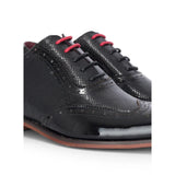 Flynn - Zapatos brogue de charol negro para hombre