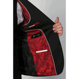 Ford - Blazer negro para hombre con solapa tipo chal
