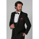 Ford - Blazer negro para hombre con solapa tipo chal