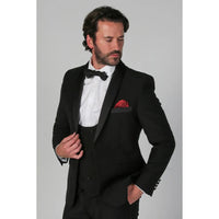 Ford - Blazer negro para hombre con solapa tipo chal