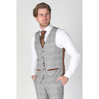 Francis - Chaleco gris a cuadros para hombre